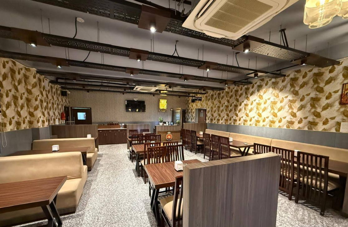 Panoramic view of the restaurant interior
